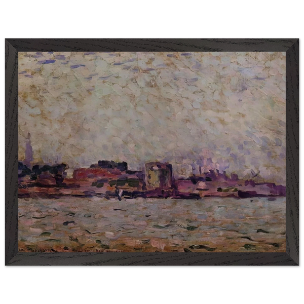 MORNING FOG OVER THE PORT OF VEER HOLLAND 1906 by Theo van Rysselberghe — Framed art print at Zephyeer