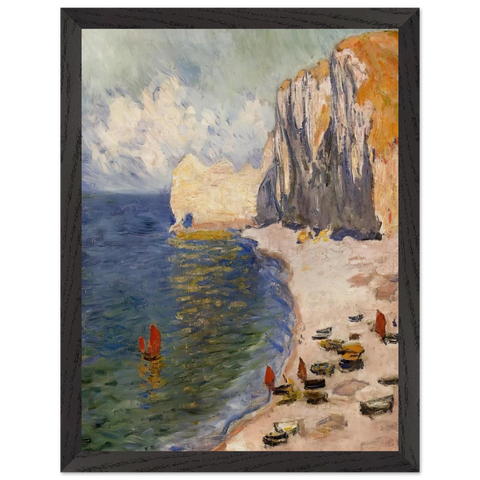 The Beach and the Falaise d'Amont by Claude Monet — Framed art print at Zephyeer