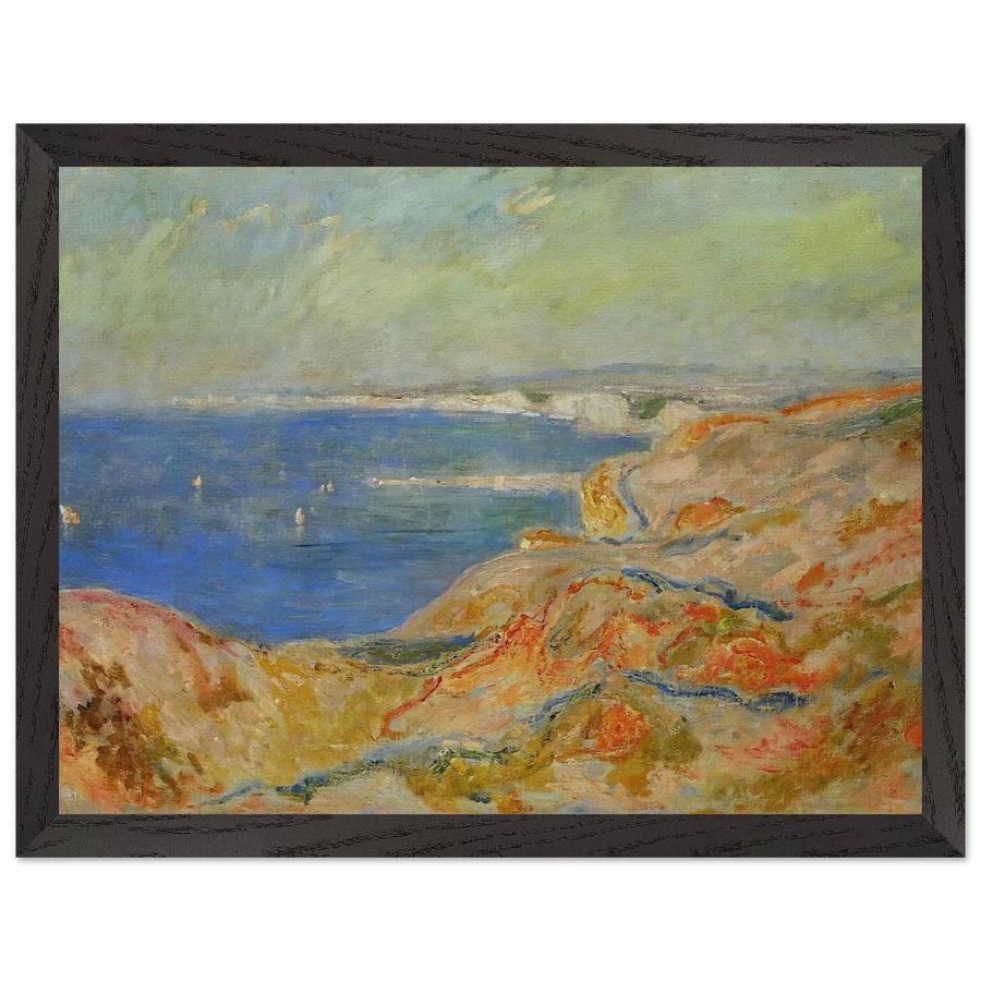 On the Cliff near Dieppe by Claude Monet — Framed art print at Zephyeer