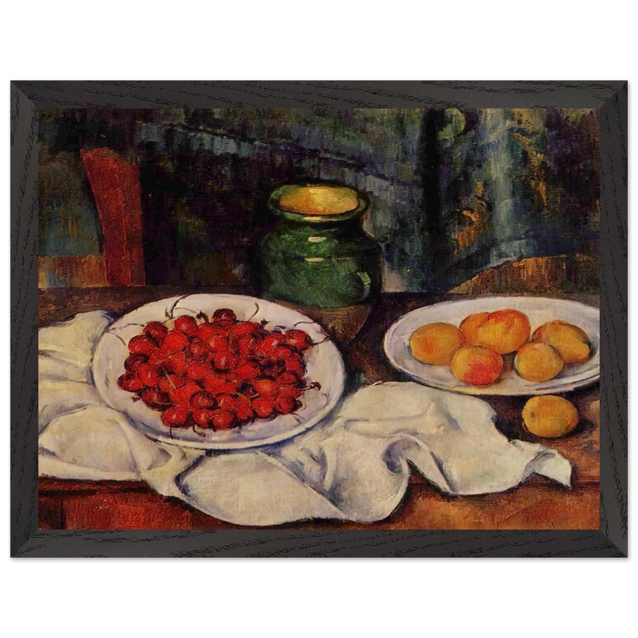Still Life with a Plate of Cherries by Paul Cézanne — Framed art print at Zephyeer
