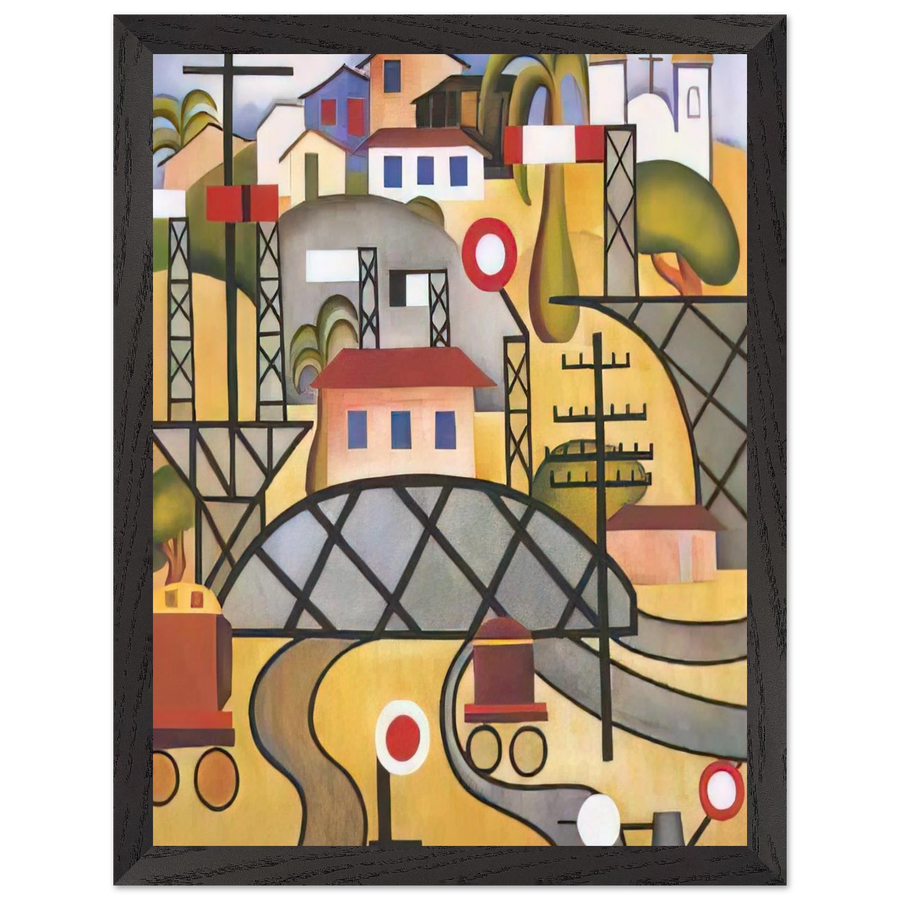 E.F.C.B. Estrada de Ferro Central do Brasil by Tarsila do Amaral — Framed art print at Zephyeer