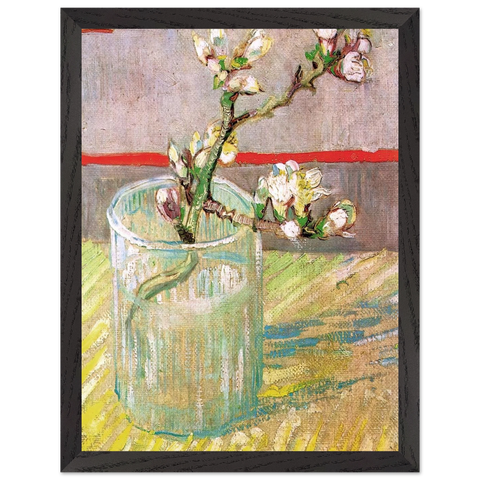 Blossoming Almond Branch in a Glass by Vincent van Gogh — Framed art print at Zephyeer