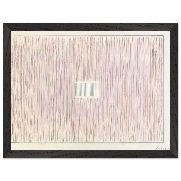 Untitled Pink Stripes-Gray Box - 1976 by Gene Davis — Framed art print at Zephyeer