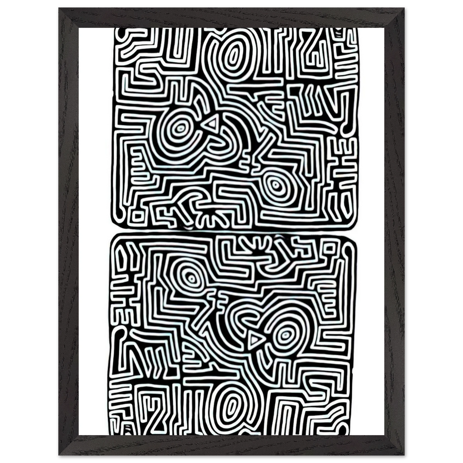 LABYRINTH 1989 by Keith Haring — Framed art print at Zephyeer