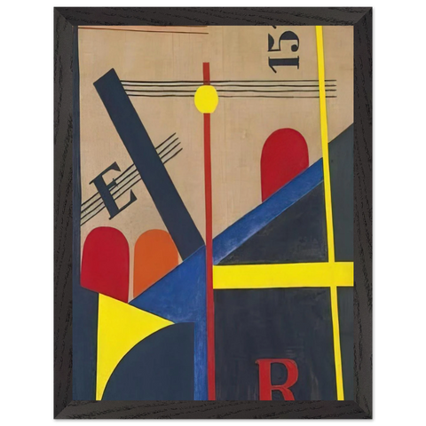 Large painting of the railroad by Laszlo Moholy-Nagy — Framed art print at Zephyeer