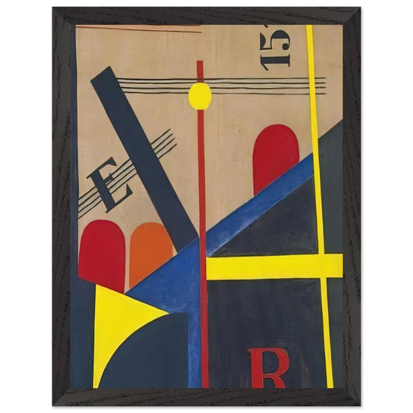 Large painting of the railroad by Laszlo Moholy-Nagy — Framed art print at Zephyeer