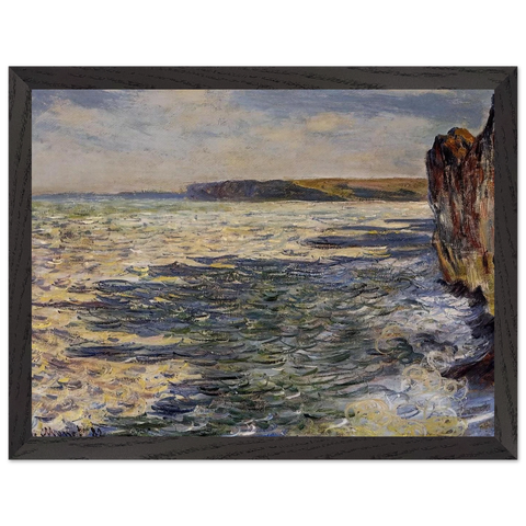 Waves and Rocks at Pourville by Claude Monet — Framed art print at Zephyeer