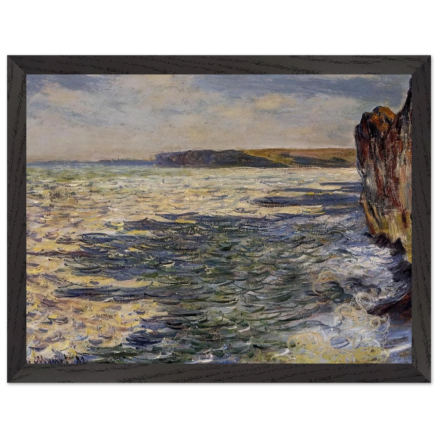 Waves and Rocks at Pourville by Claude Monet — Framed art print at Zephyeer