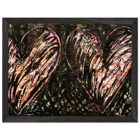 TWO HEARTS IN A FOREST 1981 by Jim Dine — Framed art print at Zephyeer