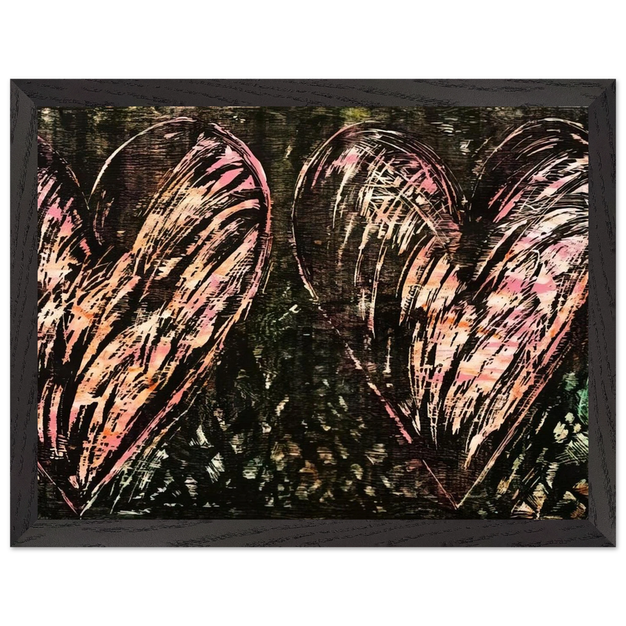 TWO HEARTS IN A FOREST 1981 by Jim Dine — Framed art print at Zephyeer