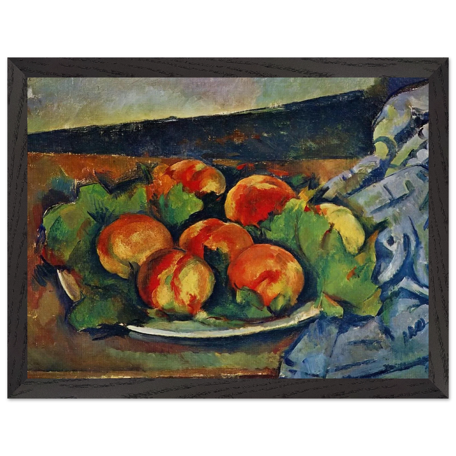 Dish of Peaches by Paul Cézanne — Framed art print at Zephyeer