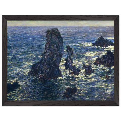 The Pyramids, Cliffs at Belle-Ile by Claude Monet — Framed art print at Zephyeer