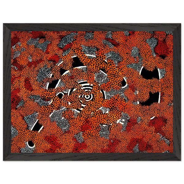 Love Sun Dreaming - 1972 by Clifford Possum Tjapaltjarri — Framed art print at Zephyeer
