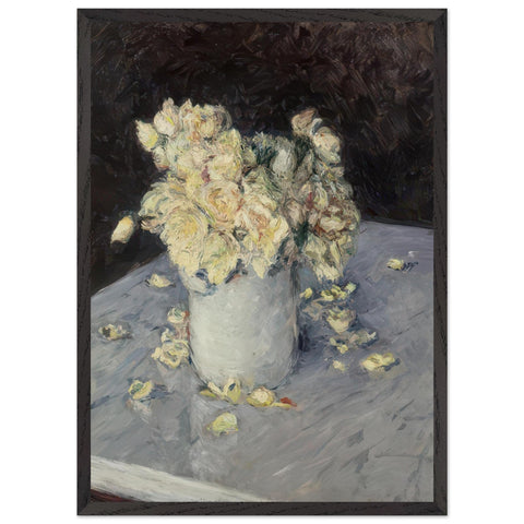 YELLOW ROSES IN A VASE by Gustave Caillebotte — Framed art print at Zephyeer