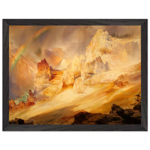 Rainbow over the Grand Canyon of the Yellowstone by Thomas Moran — Framed art print at Zephyeer