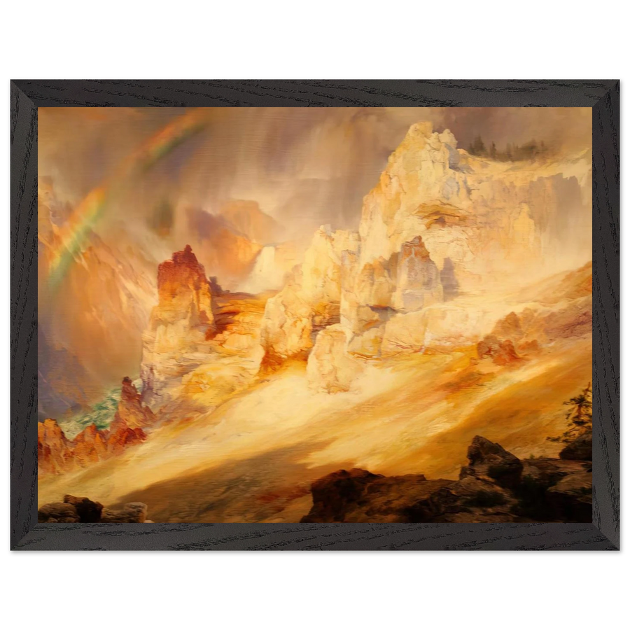 Rainbow over the Grand Canyon of the Yellowstone by Thomas Moran — Framed art print at Zephyeer