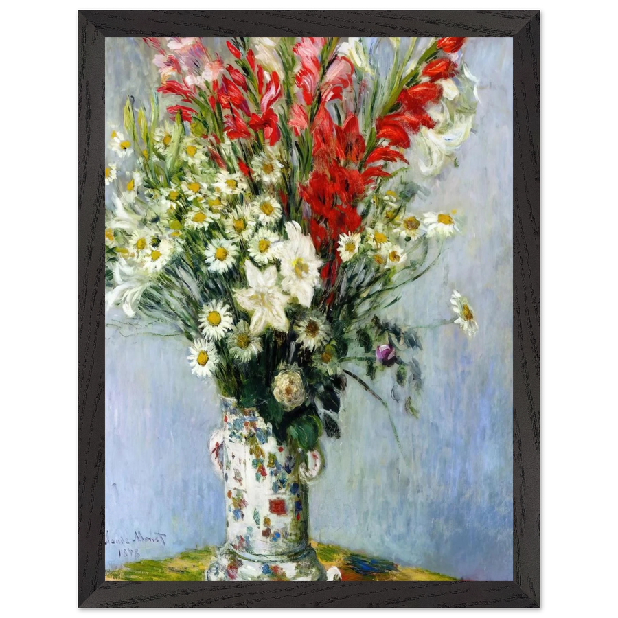 Bouquet of Gadiolas, Lilies and Dasies by Claude Monet — Framed art print at Zephyeer