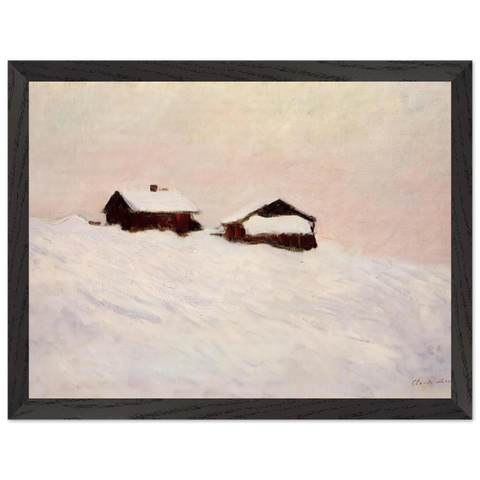Houses in the Snow by Claude Monet — Framed art print at Zephyeer