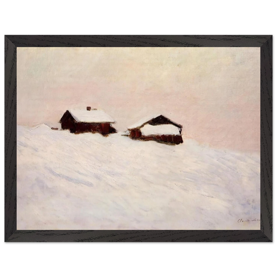 Houses in the Snow by Claude Monet — Framed art print at Zephyeer