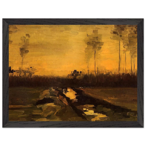 Landscape at Dusk by Vincent van Gogh — Framed art print at Zephyeer