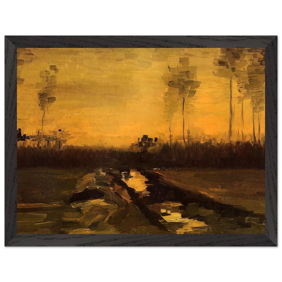 Landscape at Dusk by Vincent van Gogh — Framed art print at Zephyeer