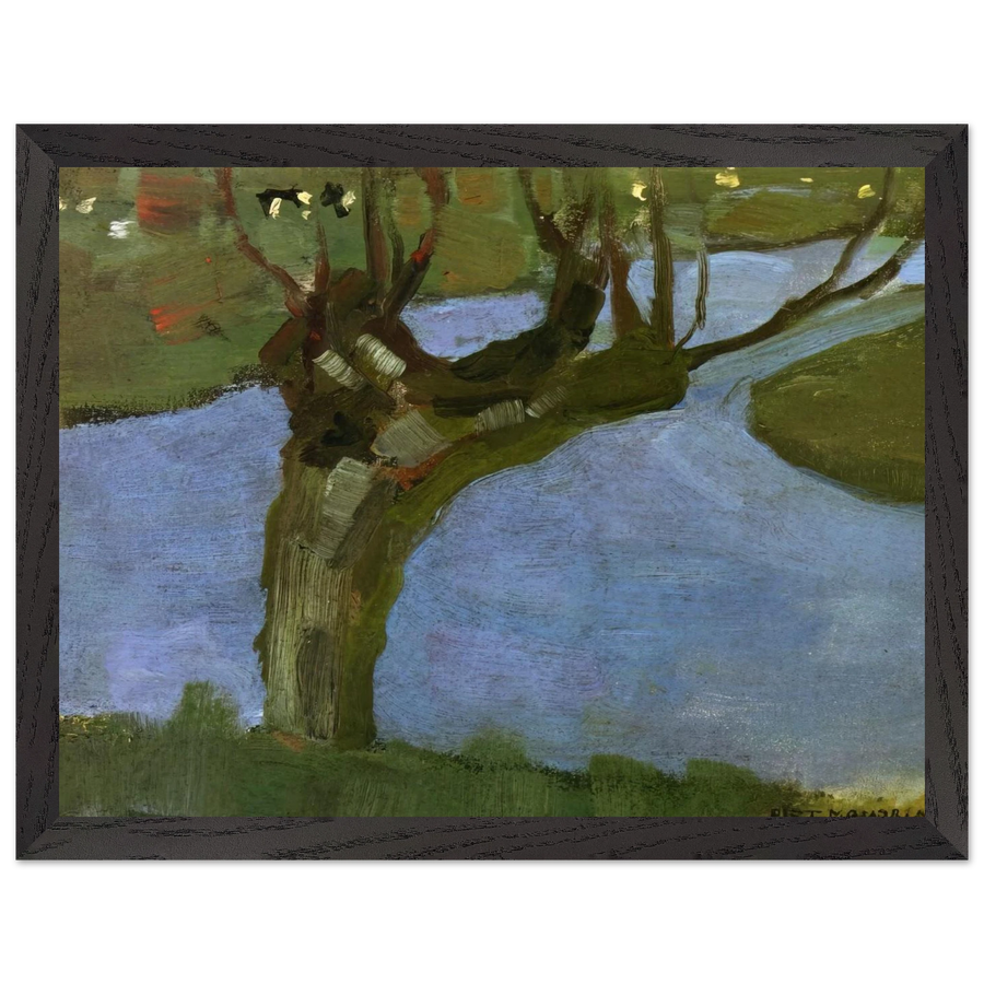 Irrigation Ditch with Mature Willow by Piet Mondrian — Framed art print at Zephyeer