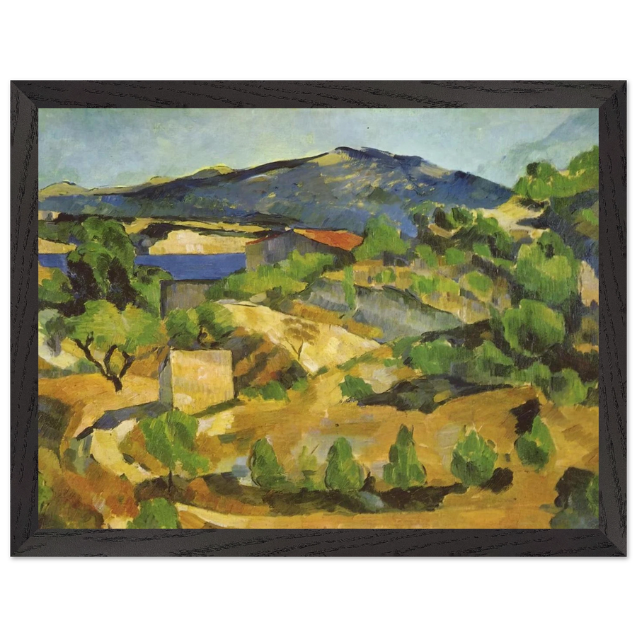 Mountains in Provence. L'Estaque by Paul Cézanne — Framed art print at Zephyeer