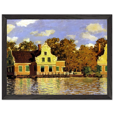 Houses on the Zaan River at Zaandam by Claude Monet — Framed art print at Zephyeer