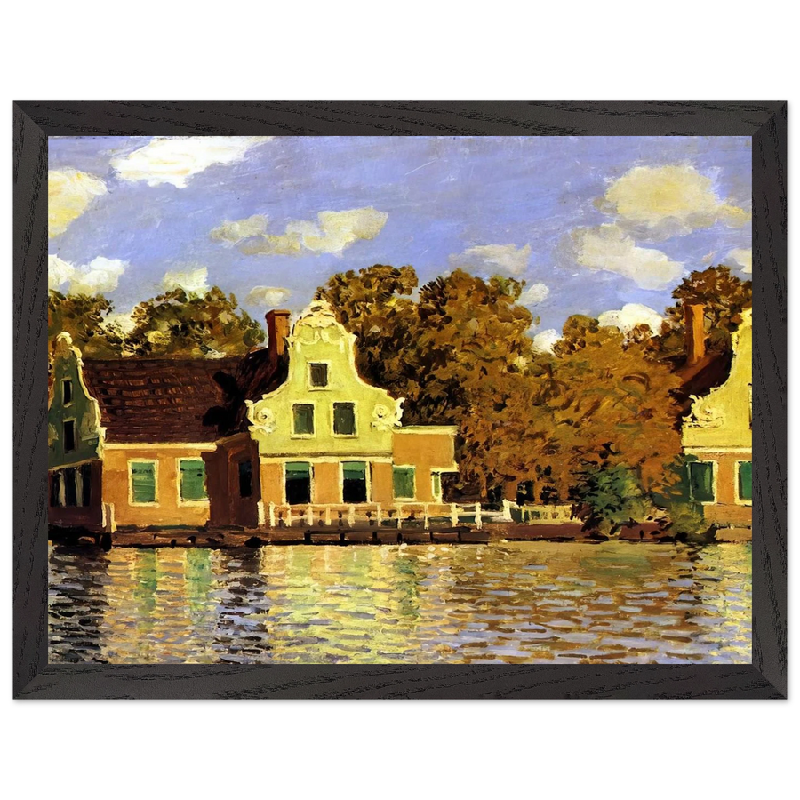 Houses on the Zaan River at Zaandam by Claude Monet — Framed art print at Zephyeer
