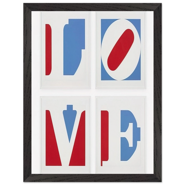 Four Panel Love by Robert Indiana — Framed art print at Zephyeer