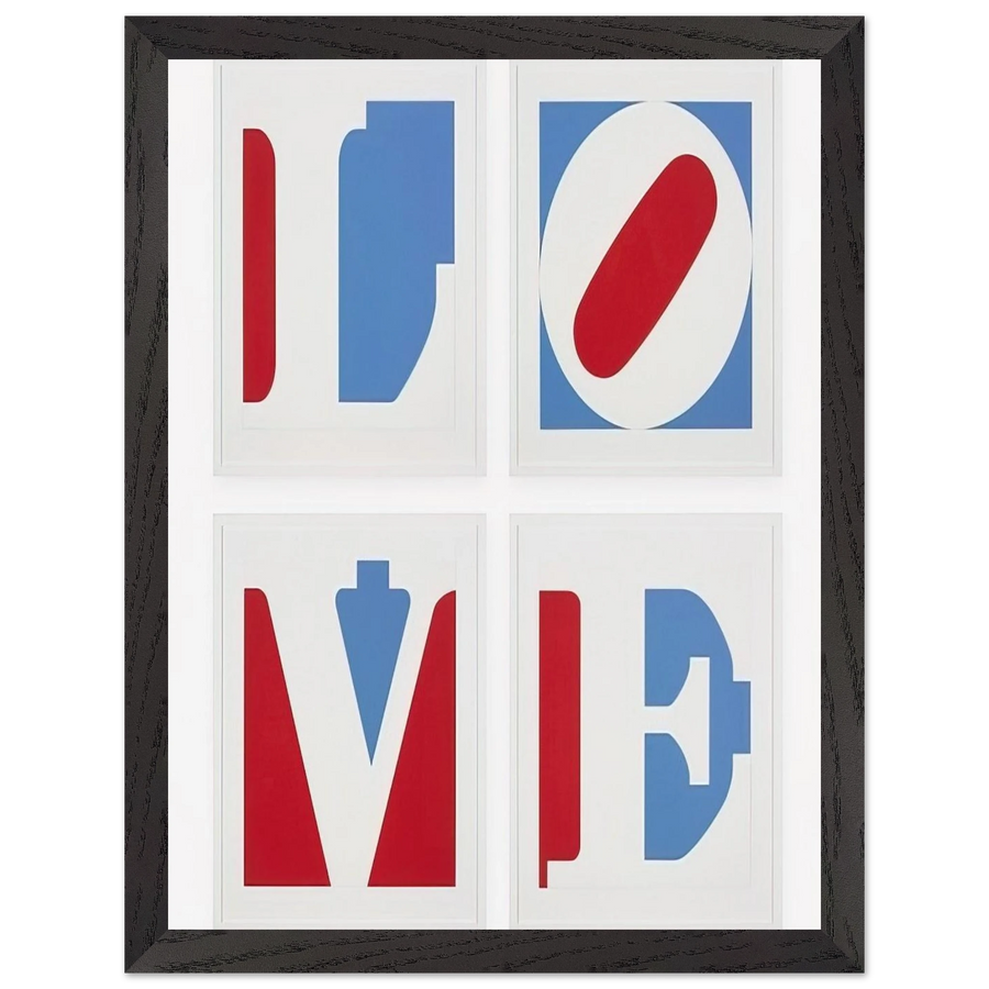 Four Panel Love by Robert Indiana — Framed art print at Zephyeer
