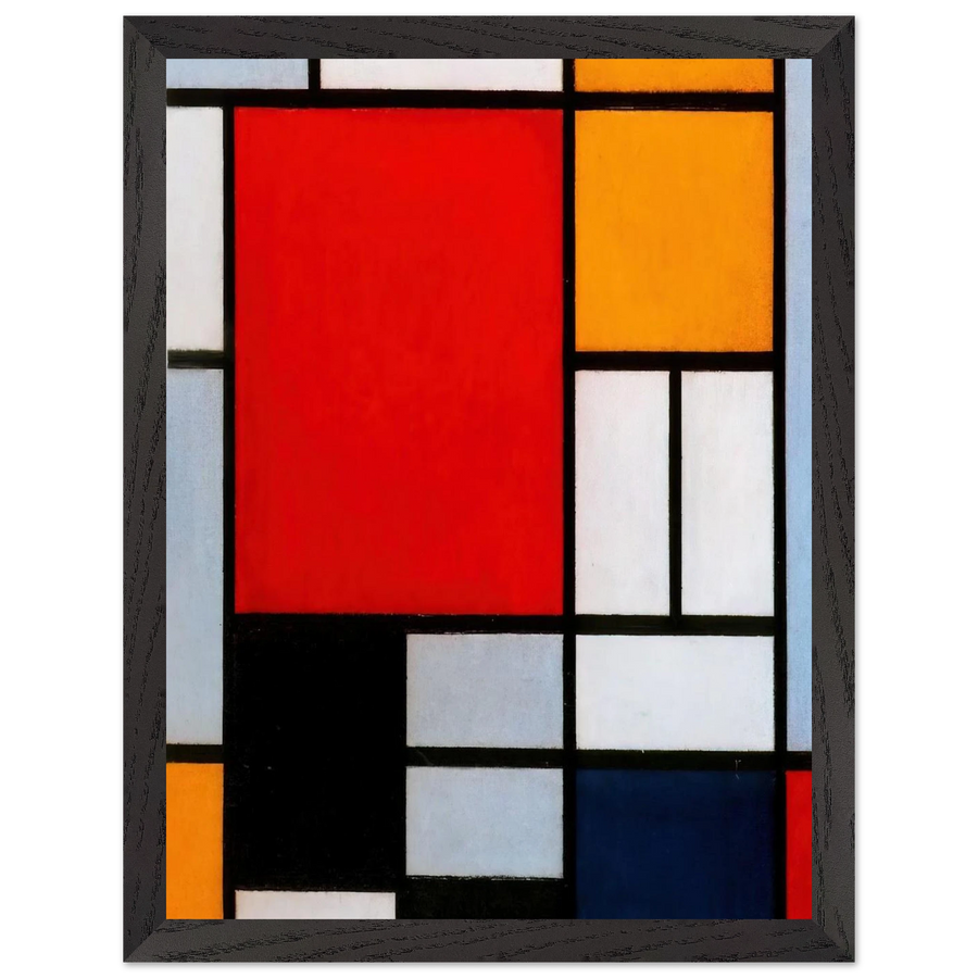 Composition with Large Red Plane, Yellow, Black, Gray and Blue by Piet Mondrian — Framed art print at Zephyeer