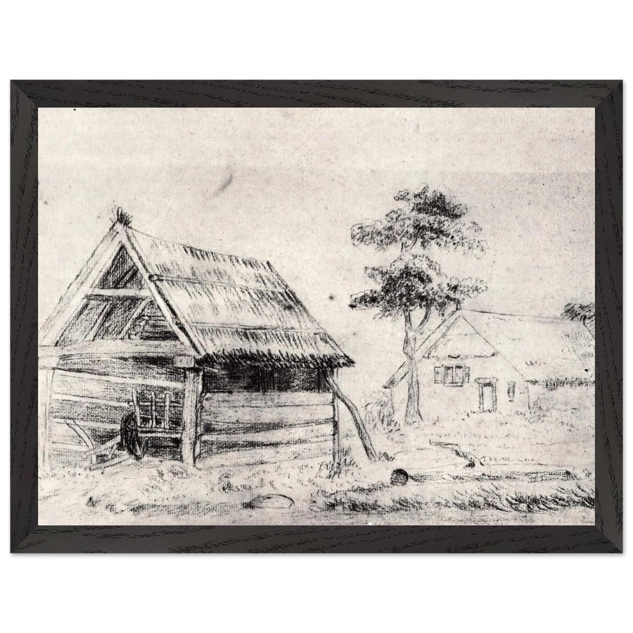 Barn and Farmhouse by Vincent van Gogh — Framed art print at Zephyeer