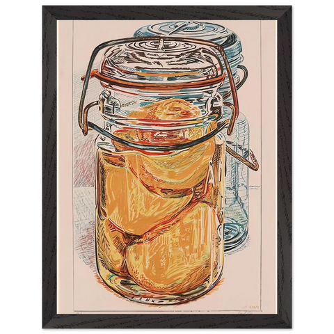 PRESERVED PEACHES 1975 by Janet Fish — Framed art print at Zephyeer
