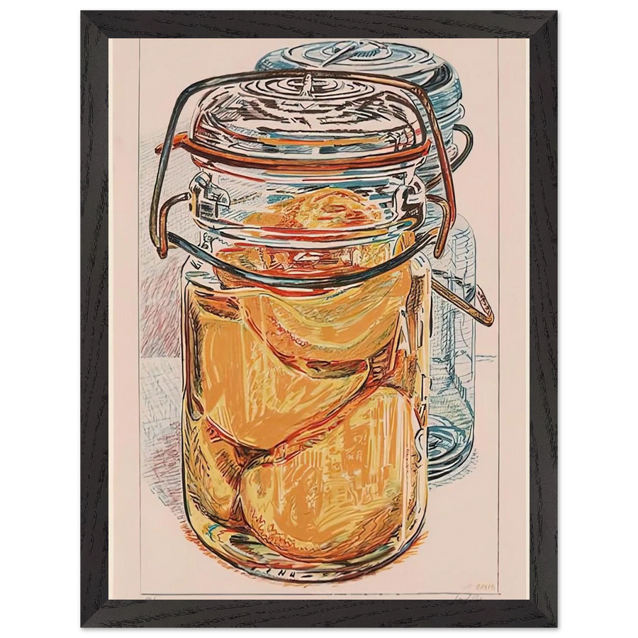 PRESERVED PEACHES 1975 by Janet Fish — Framed art print at Zephyeer
