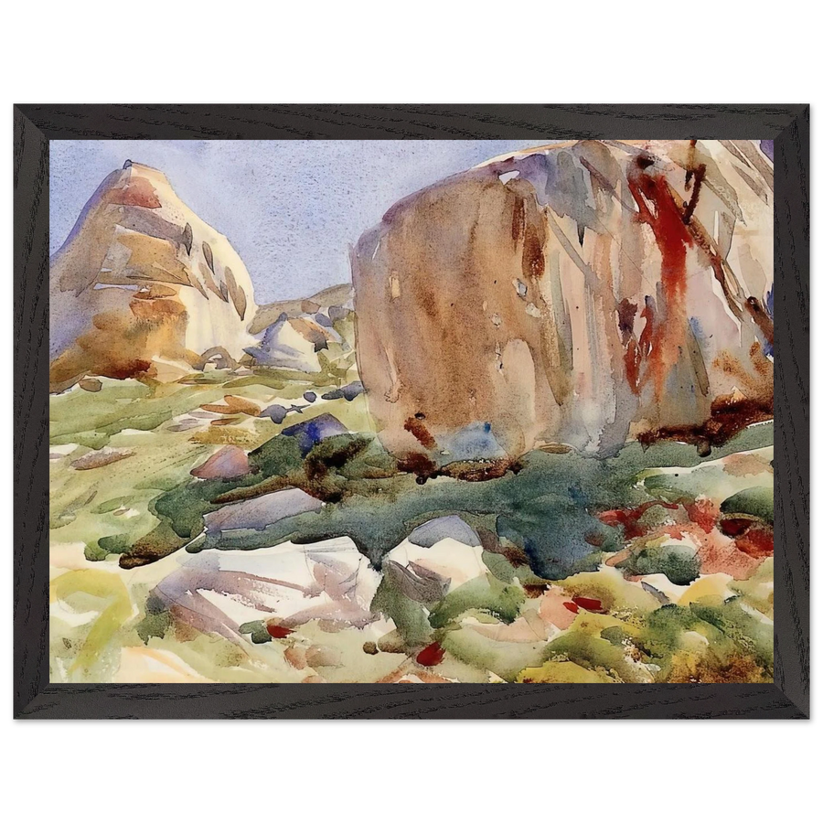 The Simplon. Large Rocks by John Singer Sargent — Framed art print at Zephyeer