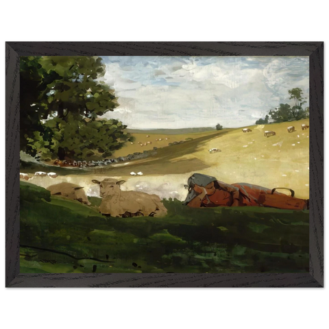 WARM AFTERNOON SHEPHERDESS by Winslow Homer — Framed art print at Zephyeer