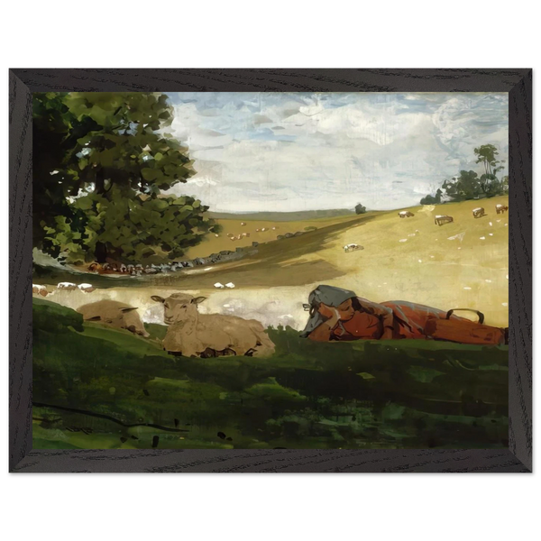 WARM AFTERNOON SHEPHERDESS by Winslow Homer — Framed art print at Zephyeer