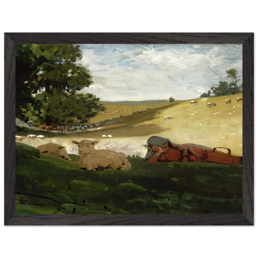 WARM AFTERNOON SHEPHERDESS by Winslow Homer — Framed art print at Zephyeer