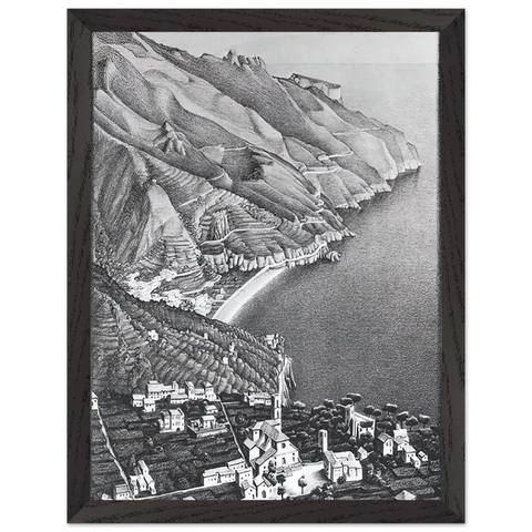 RAVELLO AND THE COAST OF AMALFI by MC Escher — Framed art print at Zephyeer