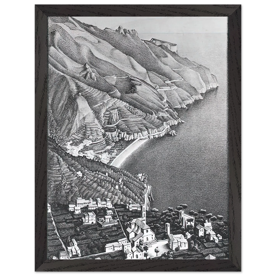 RAVELLO AND THE COAST OF AMALFI by MC Escher — Framed art print at Zephyeer