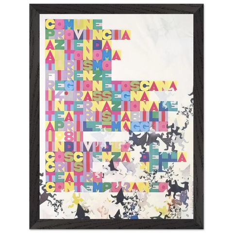 RASSEGNA INTERNAZIONALE TEATRI STABILI FACCINE COLORATE 1979 by Alighiero Boetti — Framed art print at Zephyeer