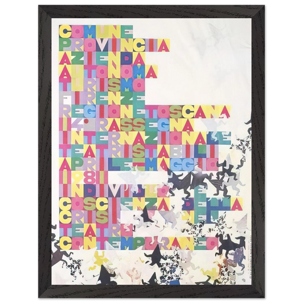 RASSEGNA INTERNAZIONALE TEATRI STABILI FACCINE COLORATE 1979 by Alighiero Boetti — Framed art print at Zephyeer