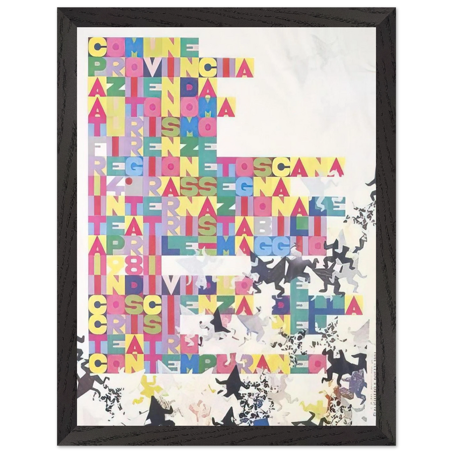 RASSEGNA INTERNAZIONALE TEATRI STABILI FACCINE COLORATE 1979 by Alighiero Boetti — Framed art print at Zephyeer