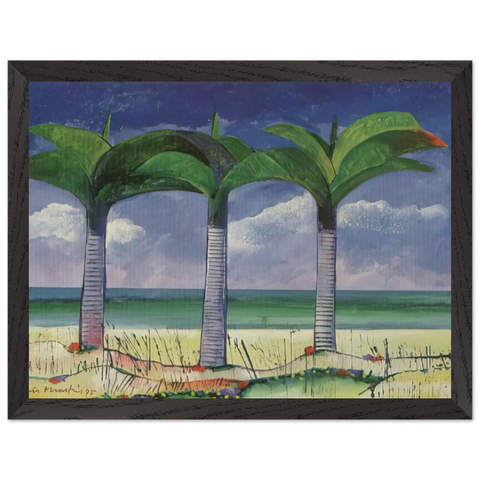 Praia com Três Coqueiros - 1995 by Aldemir Martins — Framed art print at Zephyeer