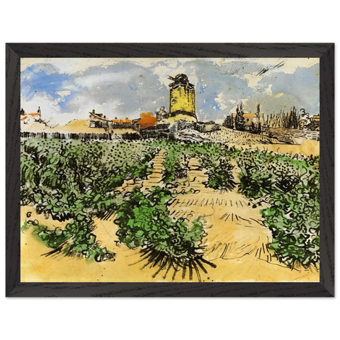 The Mill of Alphonse Daudet at Fontevieille by Vincent van Gogh — Framed art print at Zephyeer