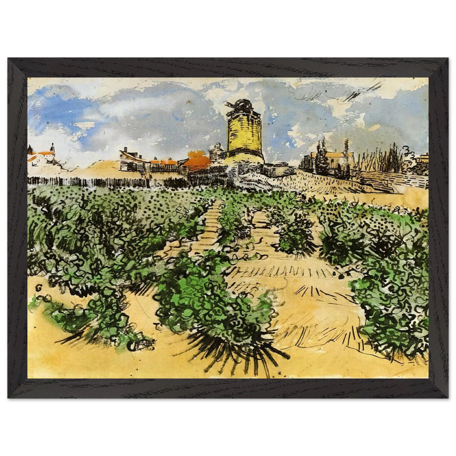 The Mill of Alphonse Daudet at Fontevieille by Vincent van Gogh — Framed art print at Zephyeer