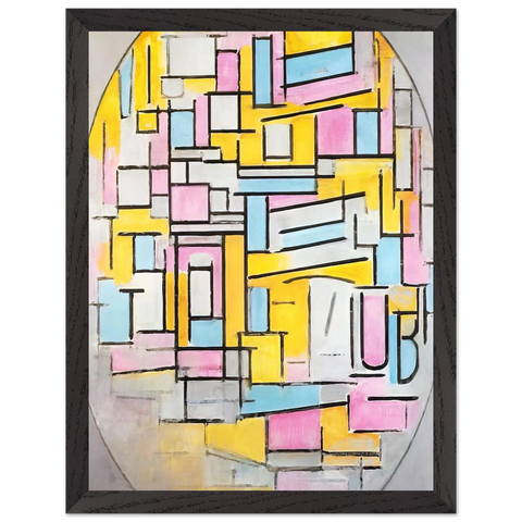 Composition with Oval in Color Planes II by Piet Mondrian — Framed art print at Zephyeer