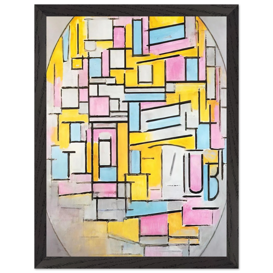 Composition with Oval in Color Planes II by Piet Mondrian — Framed art print at Zephyeer
