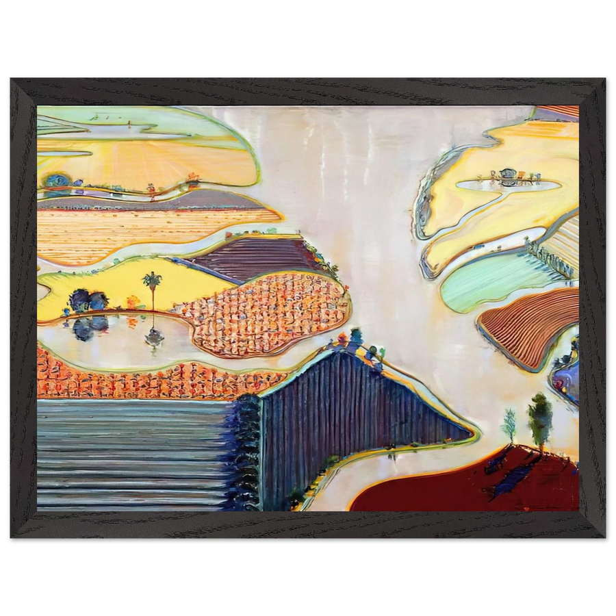 Delta Farms - 1996 by Wayne Thiebaud — Framed art print at Zephyeer